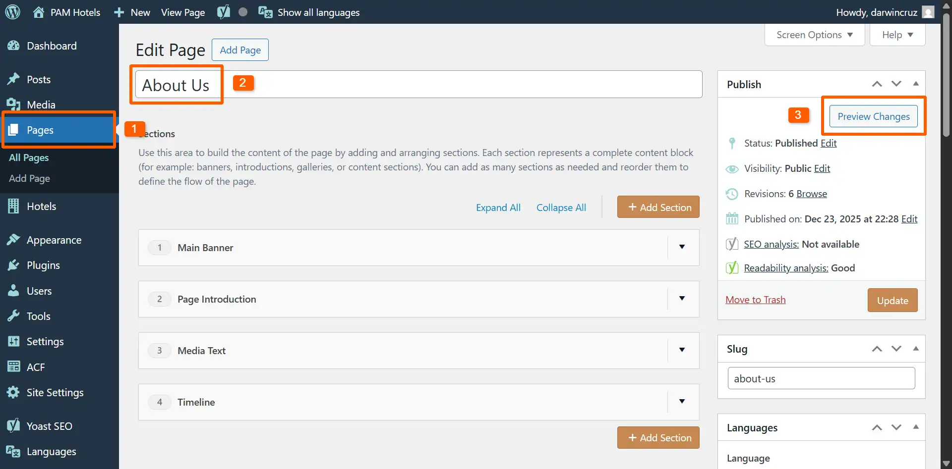 Paso a paso para hacer clic en "Preview Changes"